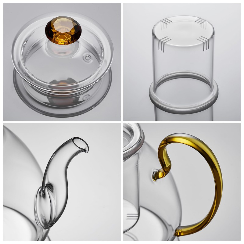 Large Capacity Glass Teapot with Removable Infuser, Stovetop Safe, Thickened