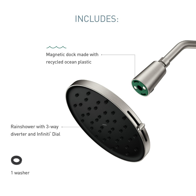 Moen Verso Eco-Performance Round 9” Rain Shower Head with Infiniti
