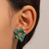 QLUYCKW Boho Matte Flower Statement Stud Earrings for Women Chic