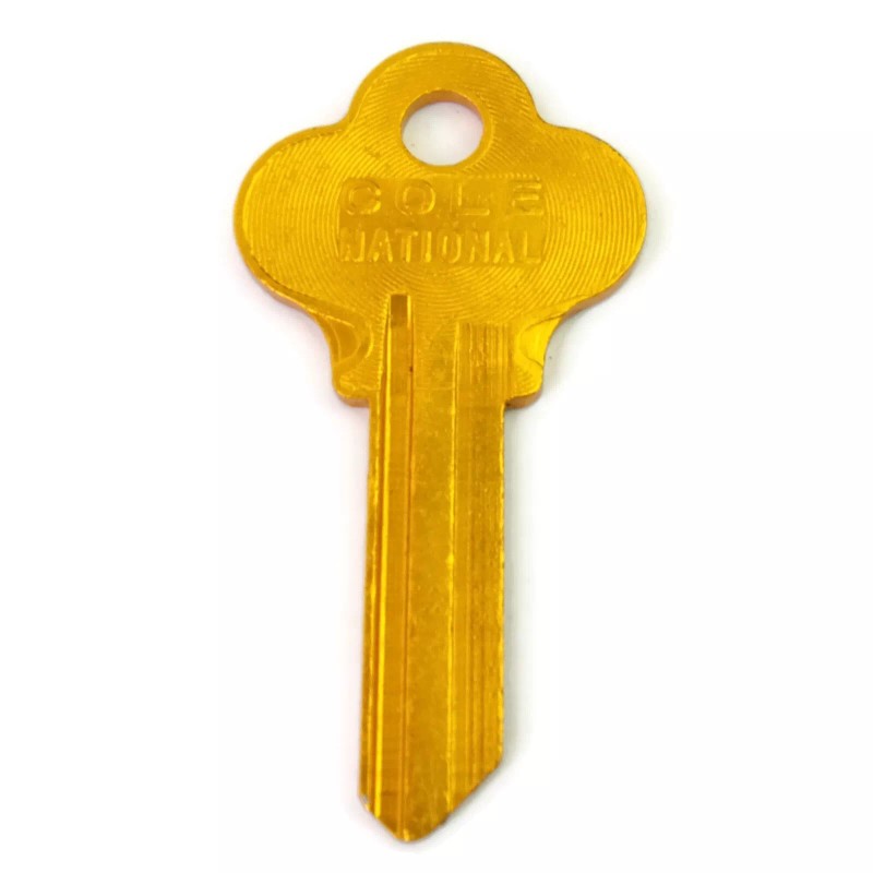 Cole National WK1 YELLOW Anodized Aluminum Key Blank Cole National