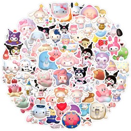 100 PCS 3D Stickers for Children Cute Kawaii Stickers Vinyl Waterproof Aesthetically for Skateboard Guitar Laptops Scrapbook Phones Bike Suitcase for Teenagers Boys Girls Adults