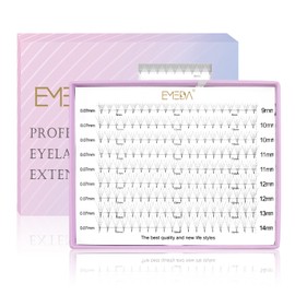 EMEDA Eyelash Extensions Set, 9 Rows, 0.07 mm, D Eyelash Extension, 9-14 mm Mix 4D Volume Eyelash Extensions, Pre-Fanned Russian Eyelashes, Premade Volume Fans Pre Fanned Eyelash (4D .07 D 11 mm)