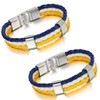 Aroncent Stylish Braided Leather Bracelet Cord Bracelet Fan Item Football