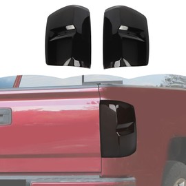 RT-TCZ Smoked Black Tail Light Lamp Cover Guard Trim Decoration Exterior Accessories for Chevy Silverado 2014-2018
