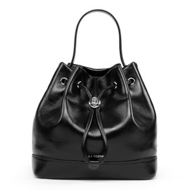 LA FESTIN Leather Purse Small Bags For Women: Black Shoulder Handbags Crossbody Cute Mini Clutch with Strap Great Gift Idea for Young Ladies