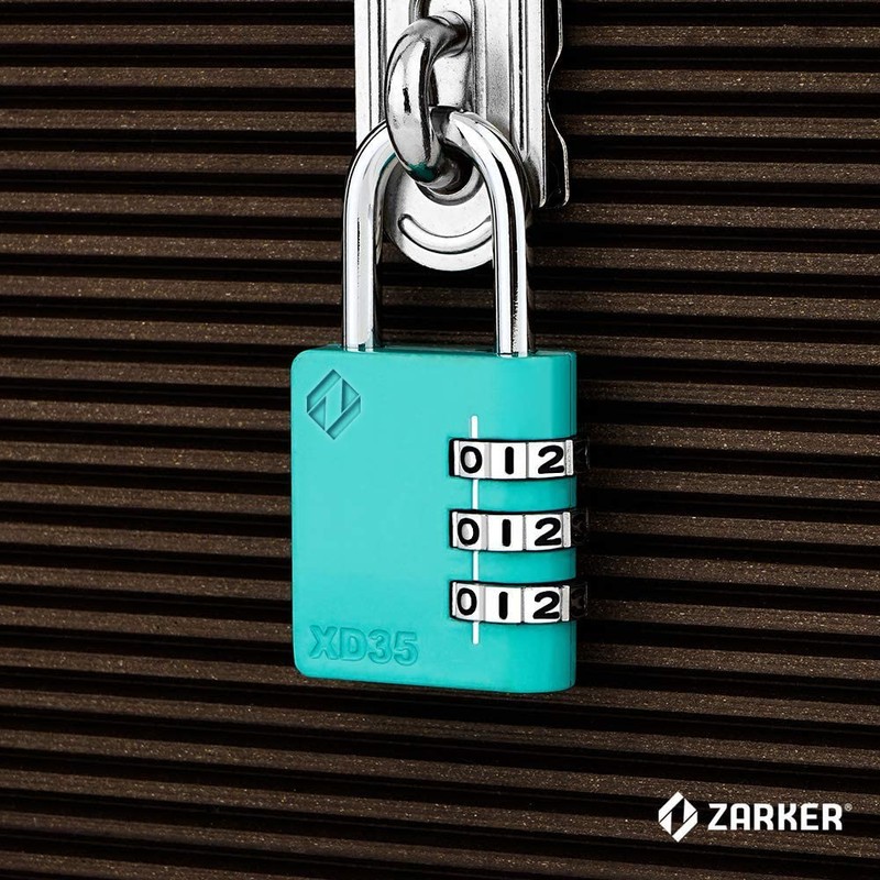 [ZARKER XD35] Small and Heavy Duty 3-Digit Combination Padlock Different