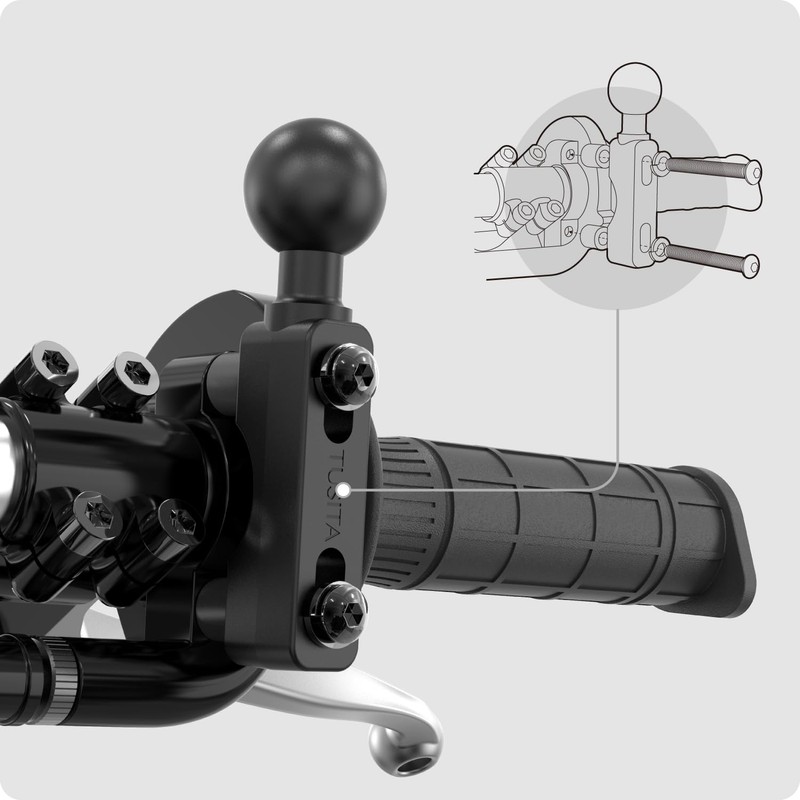 TUSITA Motorcycle Brake Clutch Reservoir Ball Base B Size 1"