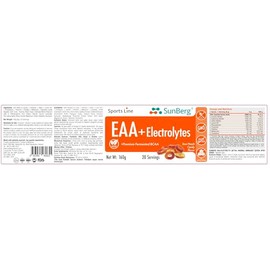 Sunberg EAA + Electrolytes Powder Supplement - 160g Essential Amino Acids BCAAs Post Workout Muscle Recovery Leucine Drink - Sour Peach Candy Flavour 20 Servings