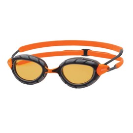 Zoggs Predator Polarized flex Goggles, UV Protection Swim Goggles, Quick Adjust Swim Goggle Straps, Fog Free Adult Swim Goggle Lenses, Goggle, Ultra Fit,Grey/Orange/Polarized Copper- Smaller Fit