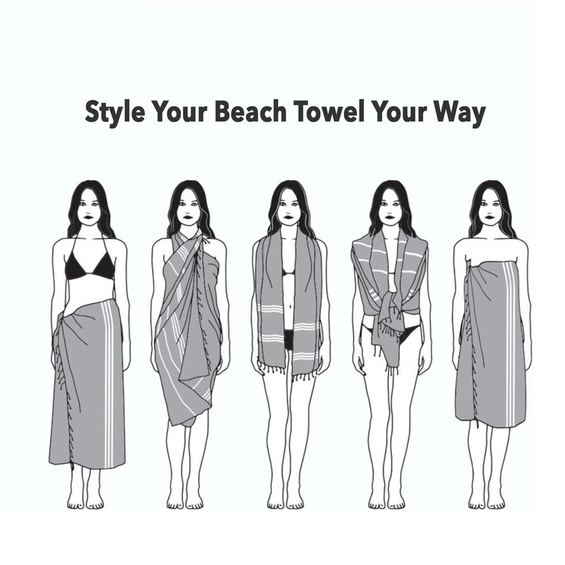 Peshtemal Beach Towel (100x180 cm) Boho Spa Towels - Premium