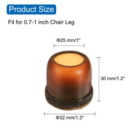 sourcing map 16pcs Chair Leg Floor Protectors Non-Slip Round Chair Leg Pads Caps Covers with Felt Bottom for Hardwood Floors Reduce Noise Scratches, Light Brown (Fit for 0.7-1 Inch Legs)
