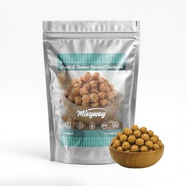 Sweet & Sesame Chickpeas (Garbanzo Beans) Gourmet Snacks – 5 OZ – Roasted Chickpeas with Natural Sweet Coating & Sesame – Plant-Based Snack – Resealable Doypack (5 Ounce, Sweet & Sesame)