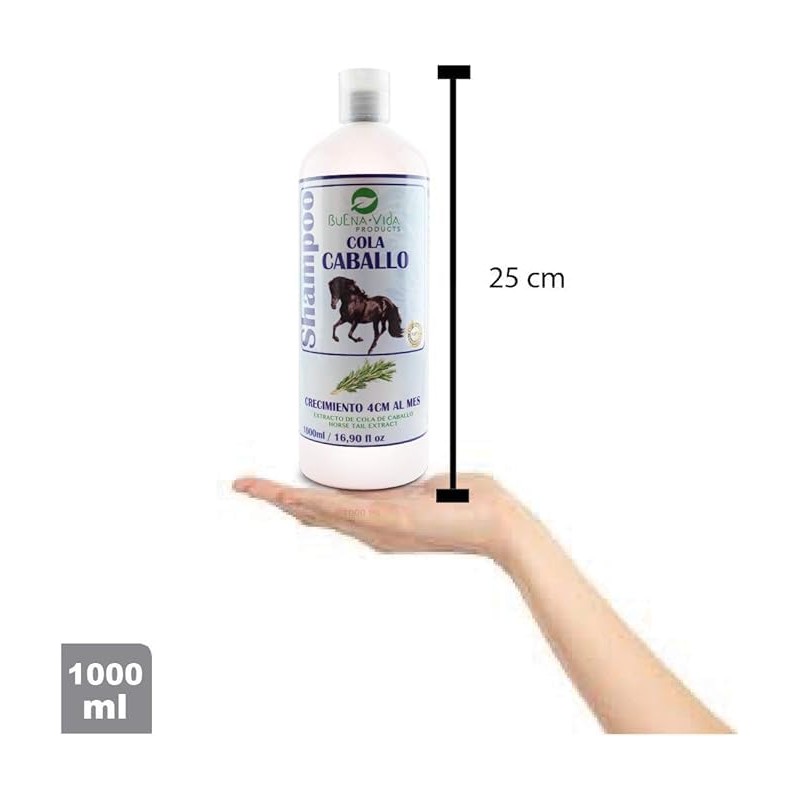 Buena Vida Shampoo Cola Caballo 1000 Mililitros Crecimiento 4cm Mes