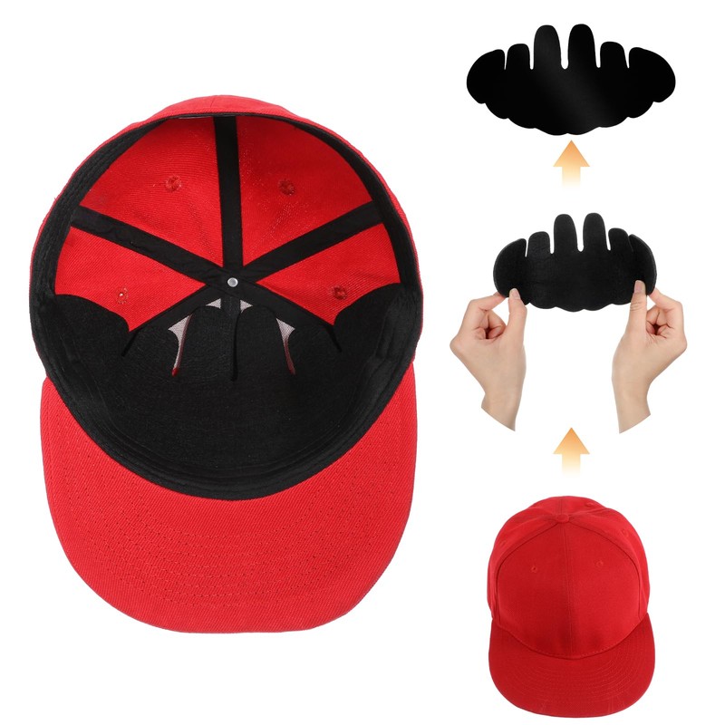 Wanmu Black Baseball Caps Inserts Shapers, Flexible Washable Reusable Hat