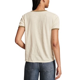 Lucky Brand Women's Ringer Tee, Antique White