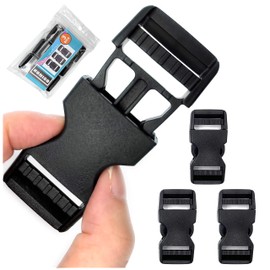 honigo Quick Side Release Buckles 1" Wide 3 Pcs Dual Adjustable No Sewing Clips Snaps 1 Inch Heavy Duty Plastic Replacement for Nylon Strap Boat Cover Nylon Webbing Belt Dog Collars 25mm
