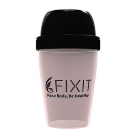 FIXIT Protein Shaker, 10.1 fl oz (300 ml), Whey Protein Shaker, Black