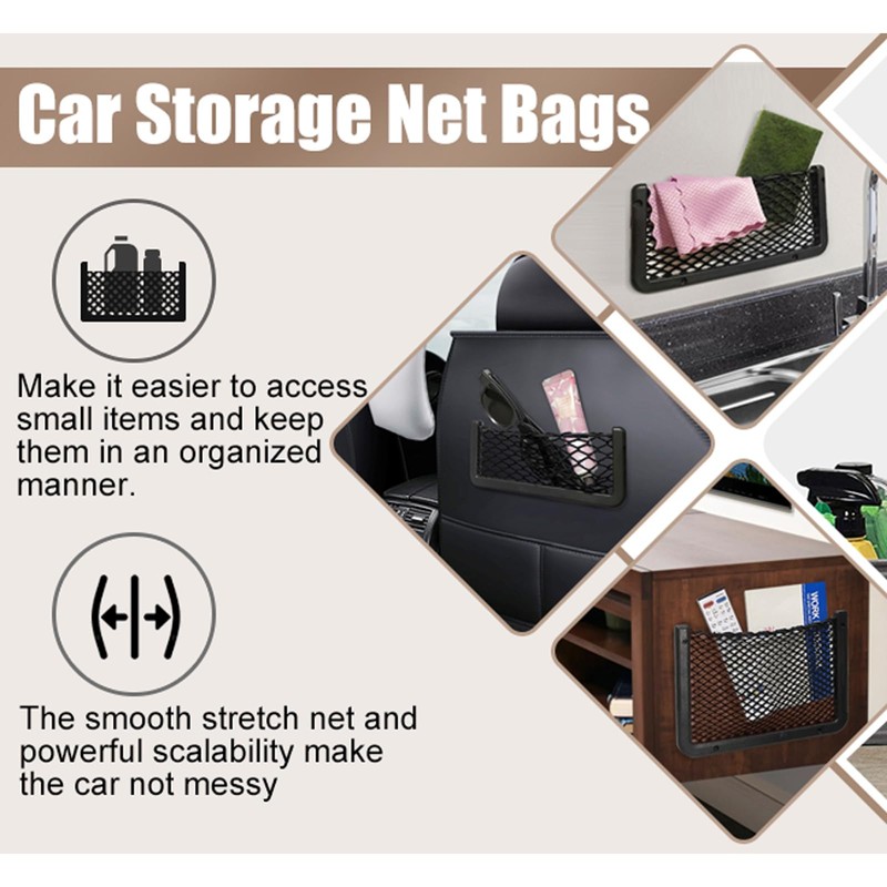 mxiixnai ABS Plastic Frame Automotive Cargo Nets Car Net Pocket