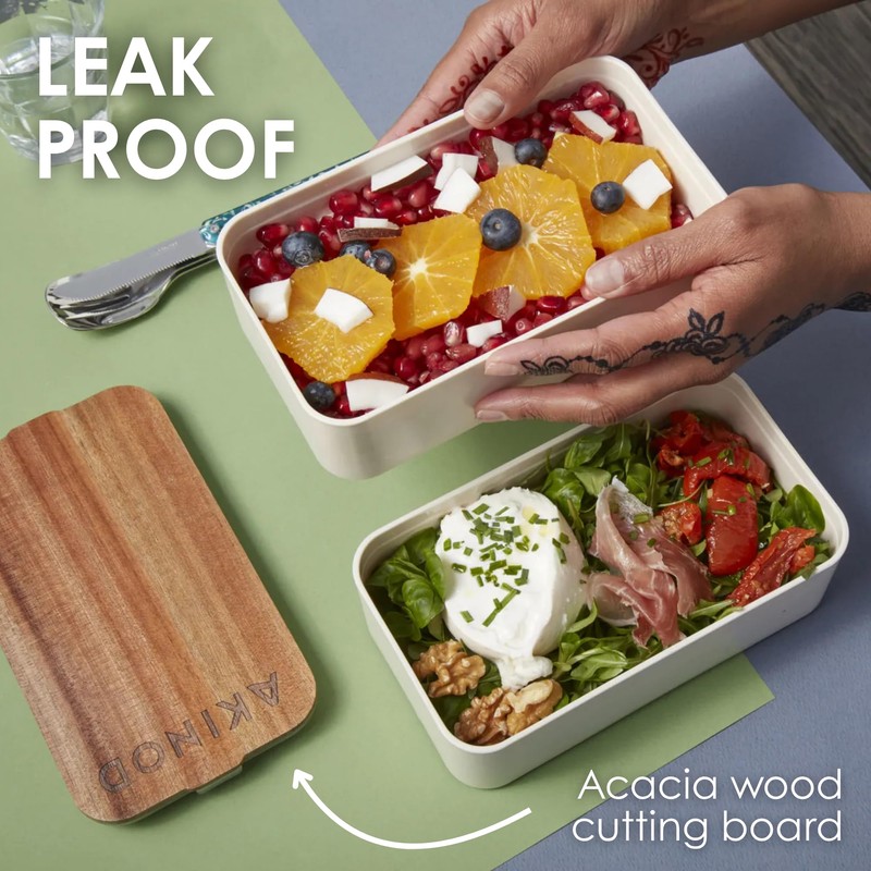 akinod Bento+Lunch Bag White/Terracotta