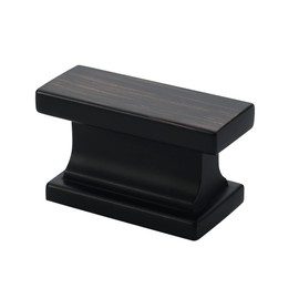 Alzassbg 10 Pack Oil Rubbed Bronze Cabinet Knobs, 1.46 Inch(37mm) Cabinet Hardware Rectangle Knobs for Cupboard and Drawers AL6061ORB