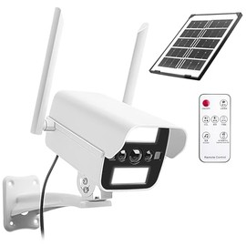 Cámara de seguridad solar falsa con sensor de movimiento, luz y audio, sonido y timbre para exteriores, cámaras de vigilancia simuladas con señuelo pa