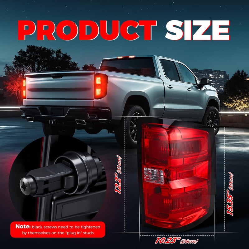 SHINEHOME Tail Light Assembly Compatible with 2016-2019 Chevy Silverado 1500