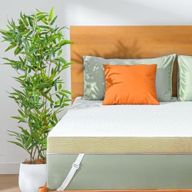 Marsail Twin XL Memory Foam Mattress Topper, 3 Inch Cooling Gel Infused Mattress Topper with Soft Cover, CertiPUR-US and Oeko-TEX Certified, Suitable for Sofa, RV, Camping