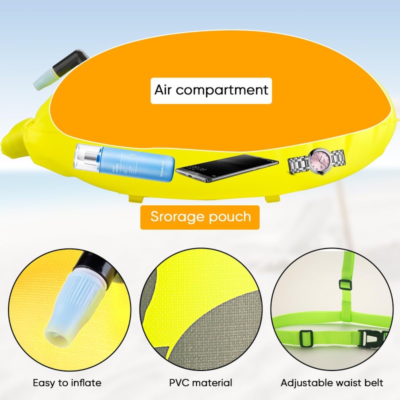 LUXHEIM 2pcs Swim Buoy Tow Float Dry Bag Inflatable for