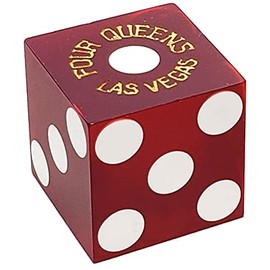 Four Queens Las Vegas Casino Table-Played 19mm Matching Serial Numbers Craps Dice Red Frosted with Pouch (Set of 3 Dice)