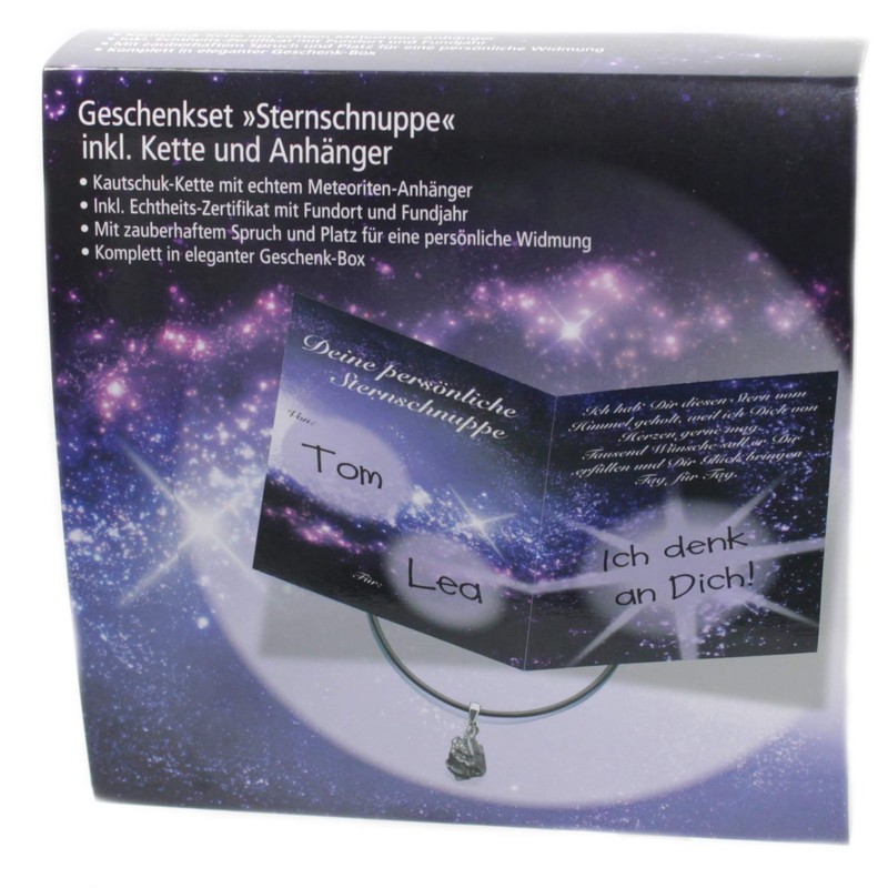 Budawi Gift Set Shooting Star Real Meteorite Pendant with Chain