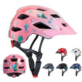 SIFVO Kids Helmet Adjustable 50-57cm for Aged 5-12, Kids Bike Helmet with Detachable Visor, Breathable and Comfortable Toddler Helmet
