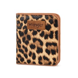 X Wrangler Small Leopard Print Wallets for Women Slim Thin Wallet Card Cases Money Organizer Thin Mini Pocket Wallet with Rfid Lining and A Coin Purse