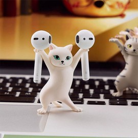 Molishan Cute Cat Pen Holder - Kawaii Room Office Work Decor, Funny Desk Accessories Gift For Friends Family 2pcs