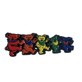 Generic PIN Grateful ROW Marching Bears Colored Dancing HAT/Lapel PIN Deadhead Hippy Alloy Enamel Psychedelic LSD Funny Trippy durable post pinbacks novelty fun grateful deadhead cartoons silly
