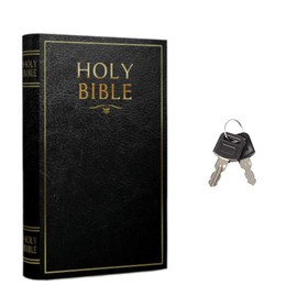 Fake Book Box - Small Safe Box with Key Lock - Hidden Safe in Plain Sight - Diversion Safes - Secret Safes (Bible) (X-Large)