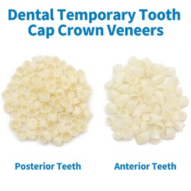Dental Temporary Tooth Cap Crown Veneers Front Back Anterior and Molar Posterior Teeth with Tooth Repair Thermal Beads Cap Filler for Missing Broken Teeth (50 Pcs Front Teeth and 50 Pcs Back Teeth)