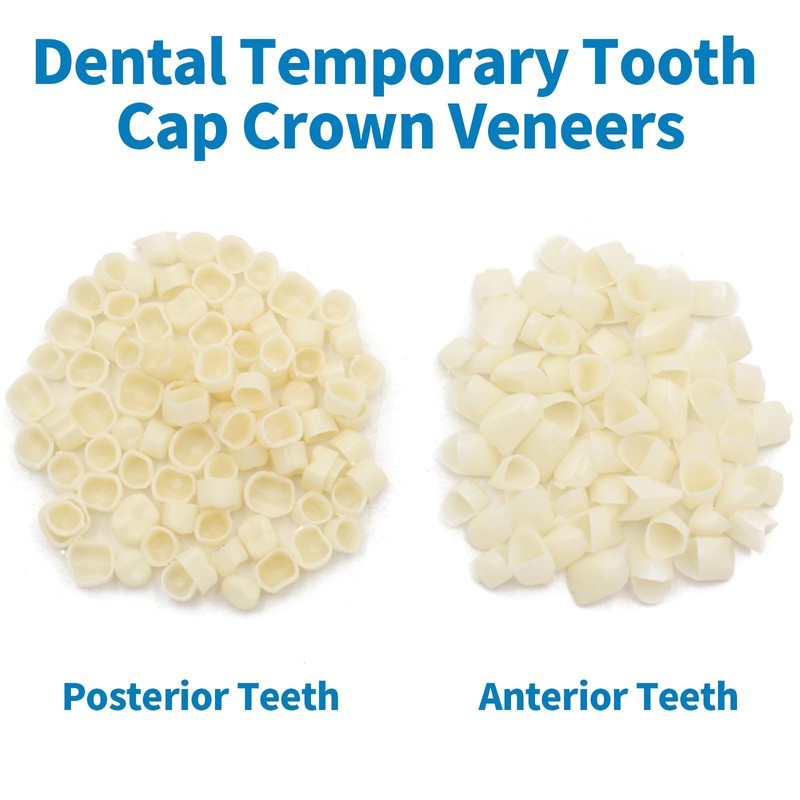 Dental Temporary Tooth Cap Crown Veneers Front Back Anterior and