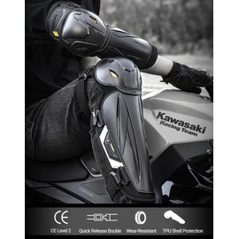 4pcs Motorcycle Knee Shin Guards Elbow Pads for Men Adjustable Knee Cap Pads Protector Crashproof Leg Armor Protection for Motocross Dirt Bike Racing Mountain Biking