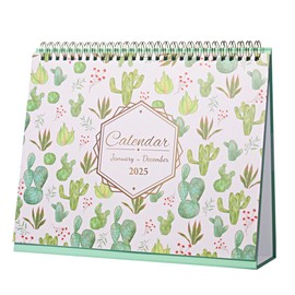 ZEEYUAN 2025 Desk Calendar Small Standing Flip Calendar with Monthly Notepads, Jan.2025 - Dec.2025, 10x8.3inch Desktop Calendar, Green