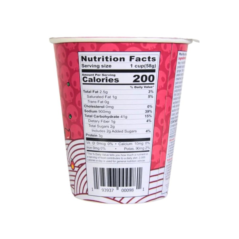 A-Sha Spicy Beef Flavored Pho Rice Noodle Soup, Zero Cholesterol,