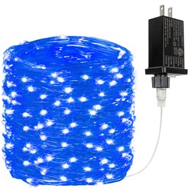 66Ft 200LED Fairy Lights Plug in, Waterproof String Lights Outdoor & Indoor 8 Modes with Timer, Christmas Light Bedroom Decor, Twinkle Light for Girl's Room Garden Christmas Decorations (Blue)