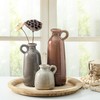 Ceramic Vases Set of 3, Neutral Rustic Farmhouse Vase with