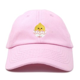DALIX Cute Easter Chick Hat Infants Embroidered Baby Baseball Cap Light Pink
