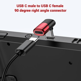 MOGOOD USB C 90 Degree Adapter, C Male to C Female USB C Extender Adapter Type-C Data Transfer PD100W Fast Charging and 8K@60Hz Video Through, for Steam Deck Accessories and More Type C Devices