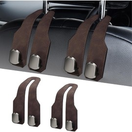 Gancho para Reposacabezas Auto, Organizador de Asiento Trasero 2026, Gancho Doble para Bolsas y Carteros, Organizador Trasero Para Carro, Autopartes Para Auto (Brown-2PC)