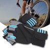 Half Finger Adjustable Cycling ShockAbsorbing Gloves AntiSlip Bicycle Gloves Blue(Blue