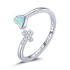 VOROCO 925 Sterling Silver Adjustable Ring Open Trendy Statement Ring