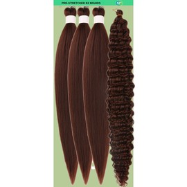 Chocolate Brown Braiding Hair Pre stretched for Boho Braids Pre stretched Boho Braiding Hair