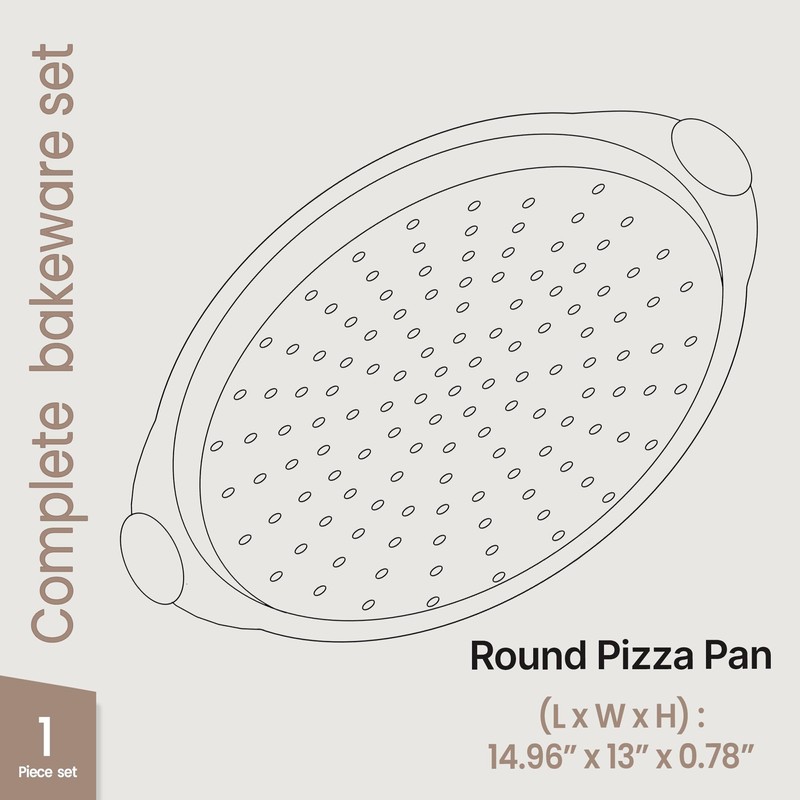 Pizza Tray Carbon Steel Pizza Pan with Holes and Non-Stick