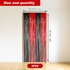 4pcs Black Red Foil Curtain, 3.2ft x 6.5ft Black Red